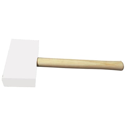 Stubai kunststofhammer med firkantet hoved og Hickory skaft, måler 155x85x35mm, 600g.