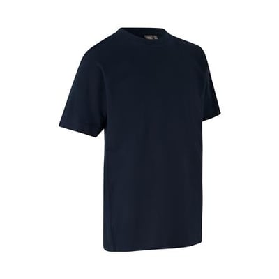 ID Identity T-TIME T-shirt til børn i navy blå, størrelse 2/3, med rund hals og korte ærmer, vist forfra på hvid baggrund.