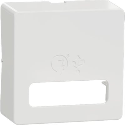 Lauritz Knudsen Fuga afdækning til USB A+C hurtiglader, 1 modul i hvid plast, vist forfra.