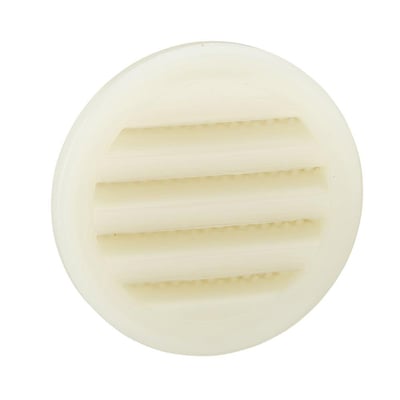 Nærbillede af Schneider Electric Climasys udluftning, Ø45,5 mm, viser de horisontale lameller på forsiden.