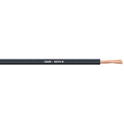 Lapp X07V-K installationskabel med en leder på 2,5 mm² og sort ydre isolering. Tekst på kablet angiver 'HAR H07V-K'.