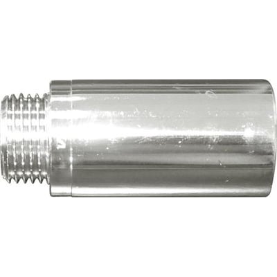 Haneforlænger i krom med 1/2" gevind og en længde på 30 mm, vist isoleret på hvid baggrund.