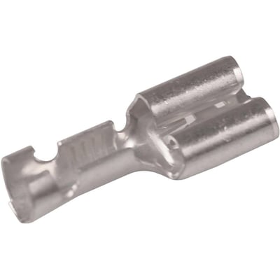 Nærbillede af Elpress uisolerede spademuffe, der viser detaljer på messing/Cu, Cu/Sn materiale til kabeltilslutning.