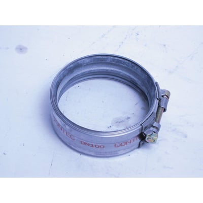 Powerkobling SML, 150 mm, fremstillet i stål med synlig EPDM-pakning og justeringsskrue.