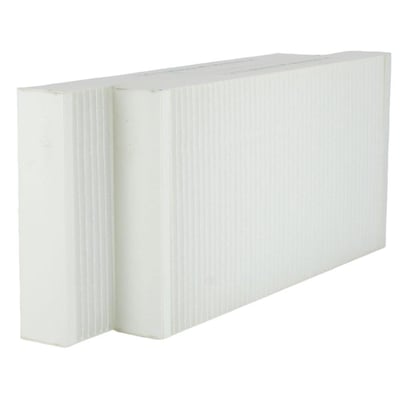 Dantherm Standardfiltersæt til HCV 400, hvidt panelfilter og z-line filter med mål på 200x398x48mm.