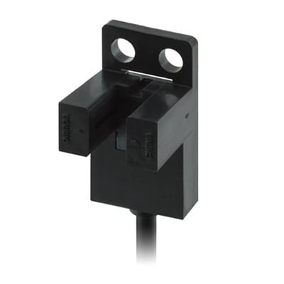 Omron fotomikrosensor EE-SX674-WR, slottype med NPN-udgang og monteringsbeslag.