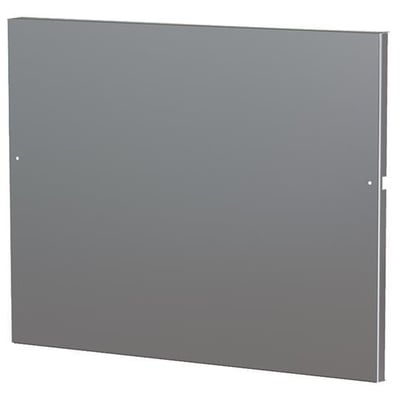 ABB MPP-S 73 montageplade i galvaniseret stål, vist med et let perspektiv på en hvid baggrund.