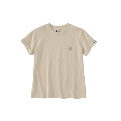 Carhartt Dearborn Rosie A16 t-shirt i str. L set forfra, med løs pasform, brystlomme og oprullede ærmekanter.