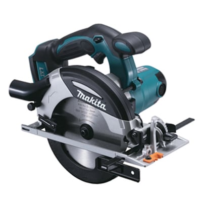 Makita DHS630Z 18V rundsav med 165mm klinge og blåt/sort design, vist på hvid baggrund uden batteri.