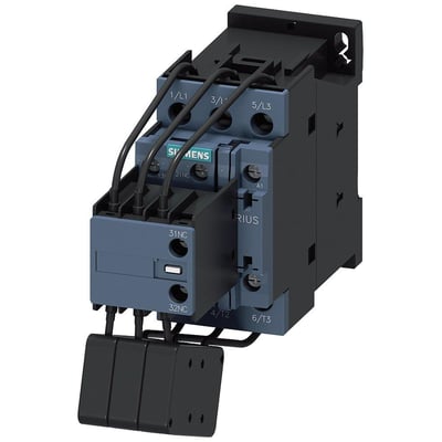 Siemens 3-polet kontaktor, størrelse S0, med 1NO + 2NC hjælpekontakter og 24V AC spole.