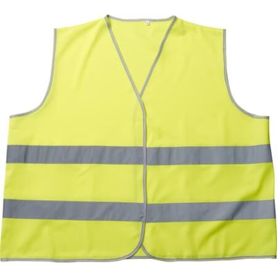 Mascot Weyburn fluorescerende gul trafikvest, str. XL/2XL, med to horisontale reflekser og grå kantbånd.