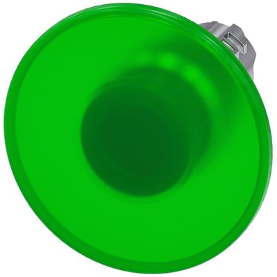 Siemens SIRIUS ACT grøn trykknap, rund, metal, højglans finish og 22 mm monteringsdiameter.