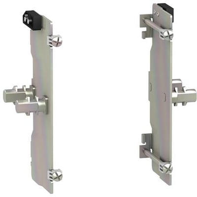 Schneider Electric bevægeligt draw-out chassis til NSX100-250 automatsikringer, fremstillet i metal med sorte og sølvfarvede detaljer.