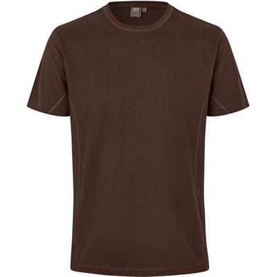 Mocca lyocell-T-shirt fra ID Identity i størrelse 4XL, set forfra med rund hals og korte ærmer.