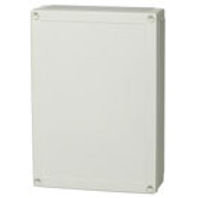 Fibox MNX kabinet i polycarbonat med dimensionerne 255x180x75 mm og et lukket, gråt dæksel.