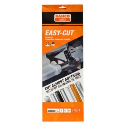 Bahco Easy-Cut båndsavklinge i pakke med 3 stk., 690 mm lang med 13 mm bredde og small fortanding, egnet til jern, alu, plast og træ.