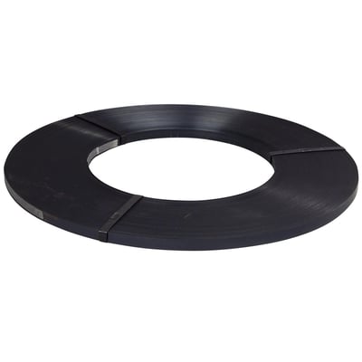 Rulle af stålbånd 16 x 0,50 mm, med cirka 425 meter og 655 kg brudstyrke.