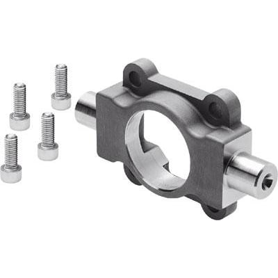 Festo svingtapflange ZNCF-125 med fire monteringsskruer til pneumatikcylindre, lavet af metal.