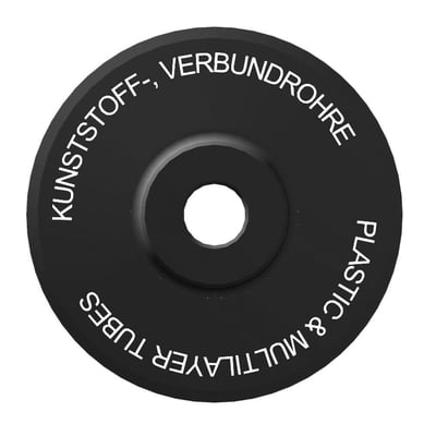 Ironside skærehjul til plast, 30 x 6,2 mm, set forfra med rundt sort hjul og centralt hul.