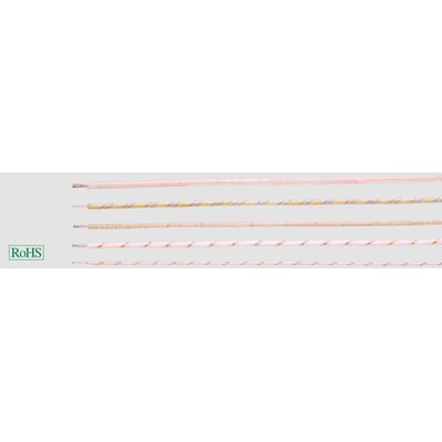 HELUKABEL Helutherm 400 højtemperaturkabel med 1X0.5 mm sort isolering, vist med fem forskellige kabeltyper og et RoHS-logo.