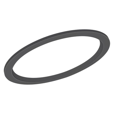 Sort Ledvance Downlight Comfort udvidelsesring på 240 mm, vist skråt oppefra med den runde åbning synlig.