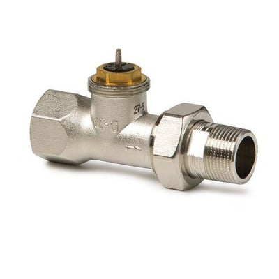 Siemens VD120CLC lille 2-vejs ventil i krom med messing top, DN20, PN10 og kv 0.25-2.6.