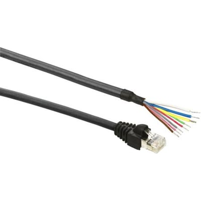 Schneider Electric Modbus ledning med RJ45 stik og 3 meters længde, med synlige indre ledninger.