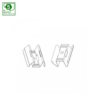 SpectrumLED Allday Basic overflademonteringssæt, to grå monteringsbeslag til armaturer på hvid baggrund.