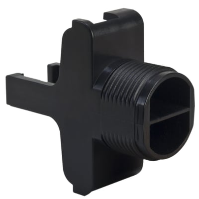 Schneider Electric M18 montagebeslag i sort plast til XUM-fotocelle med en M18 gevind og klip til montering.