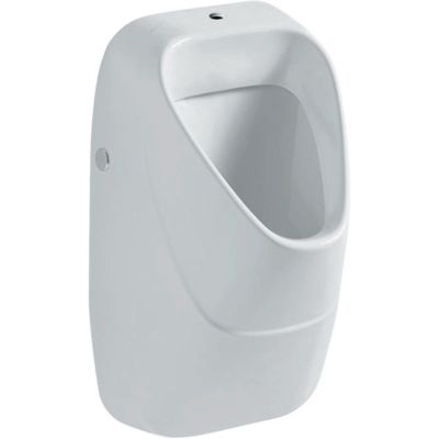 Geberit urinal Alivio, hvid, med en dybde på 34 cm og et elegant, moderne design.