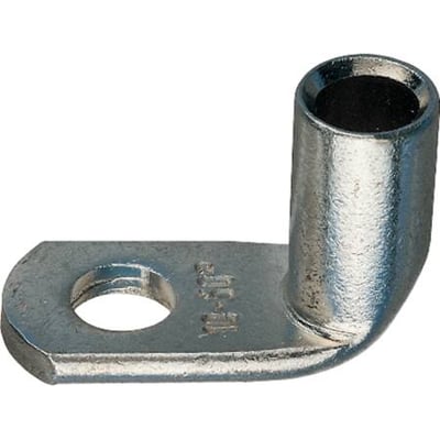 Bagfra af Klauke vinkelkabelsko med inspektionshul, viser M10 bolthul og 6 mm² lederdiameter.