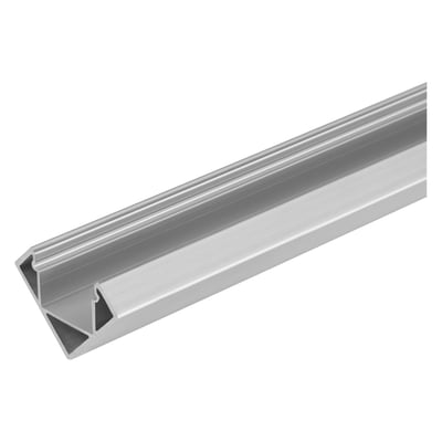 Ledvance specialprofil 3 i aluminium, vinkel 45 grader, 18x18mm og 2 meter lang, med synlige riller.