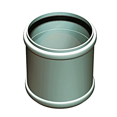 Glynwed ht-pp skydemuffe Ø40 mm i hvid polypropylen, designet til afløbsinstallationer i bygninger.
