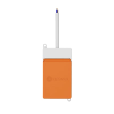 Ledvance 5P-konnektorboks til Panel Gen2 med hvid ledning og orange, rektangulært låg.