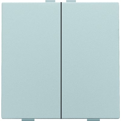 Niko 2-tryk i sterling design med to opdelte tangenter, der skaber et moderne udtryk på hvid baggrund.