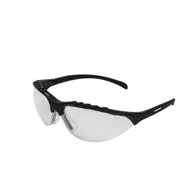 Activewear Twister 4060 sikkerhedsbrille med klar linse og sort stel, vist skråt forfra.