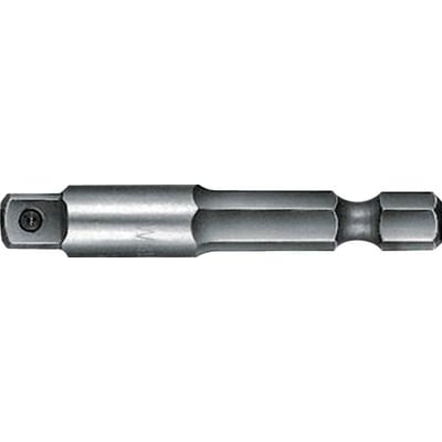 Tecos adapter 65 mm med 1/4" sekskantskaft til 3/8" firkant, fremstillet i metal.