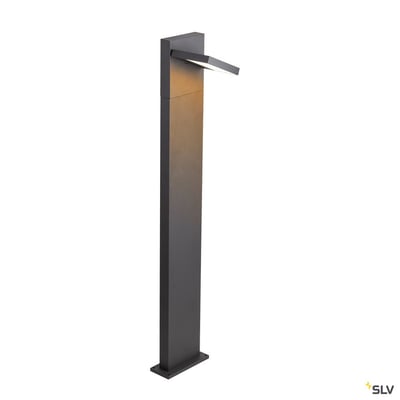 SLV ABRIDOR POLE 100 LED bedlampe i antracit med slankt, firkantet stel og drejbart lampehoved.