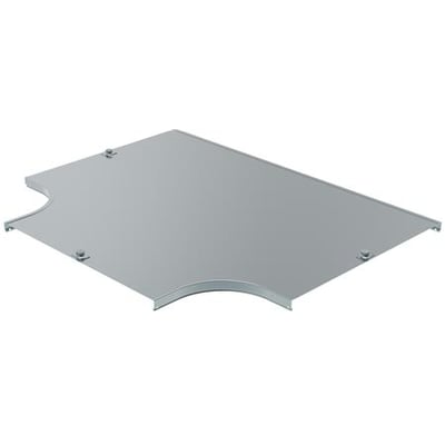 Legrand P31 T-stykkelåg 600 i pregalvaniseret stål, med en bredde på 600mm, set fra et let skråt vinkel.