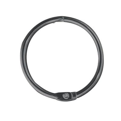 Enkel sort forhængsring med en diameter på 4 cm, præsenteret isoleret på hvid baggrund.