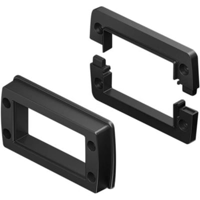 Rittal SZ pakkersramme til kabelgennemføring, et sæt af to sorte plastmoduler med rektangulære udskæringer.