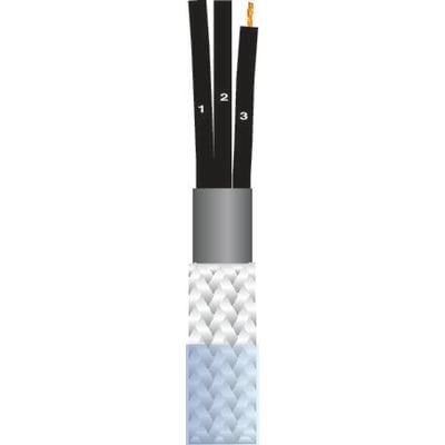 Styrekabel YCY-JZ TR med 5 ledere på 0,50 mm², viser isolerede ledere og flettet kobberskærm.