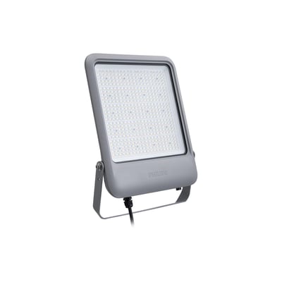 Philips CoreLine Tempo Large BVP104-projektør i gråt hus med synlige LED-linser og monteringsbøjle.