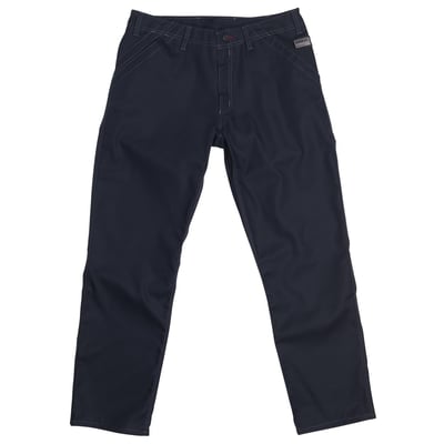 Mascot Thasos bukser i mørkeblå marine med hvide synlige sømme og Mascot logo på højre forlomme.