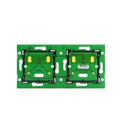 Bagside af Niko Home Control busprint, detaljeret visning af printpladerne med modelnummer og CE-mærke.