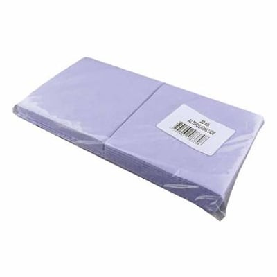 Pakke med 20 stk. blå universalklude i målene 38 x 38 cm, emballeret i gennemsigtig plastfolie med en mærkat.