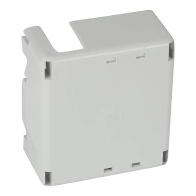 Legrand dåse til underramme i halogenfri plast, 60 mm bred, med udskæringer til montering.