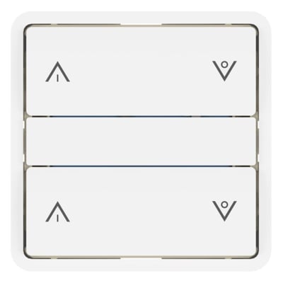 Hvid ZigBee trykknap til lysstyring med op/ned pileikoner, kompatibel med Philips HUE.