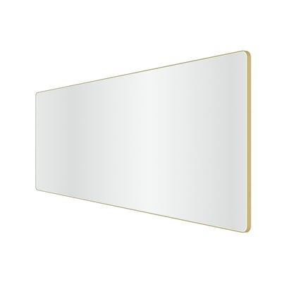 Loevschall Refine spejl 55 x 160 cm med smuk ramme i børstet messing og hvid baggrund.