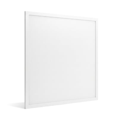 Philips LED-panel på 36 W med hvid kant og lysende flade, set skråt forfra i kvadratisk 60 x 60-format.